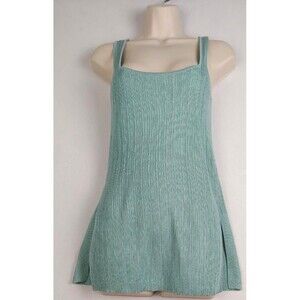 Shoedazzle Womens Tank Top Size M Mint Green Ribbed Knit‎ Viscose Sleeveles Lq